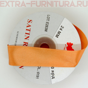 Лента атласная 24 мм цв 191 светло-коричневый рул. 27,42м