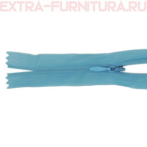 Молния потайная № 3, 50 см, цв. 188 голубой п/э пл.9,3 гр/м
