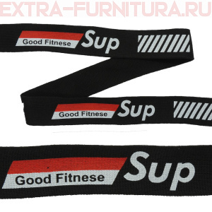Тесьма шир.30мм трикотажная Лампас №191 цв.черный/белый/красный надпись SUP уп.50м *