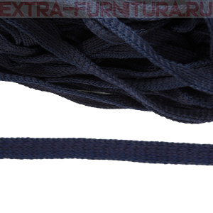 Шнур 34Ф плоский шир.7мм, цв.синий темный 75, уп.200м