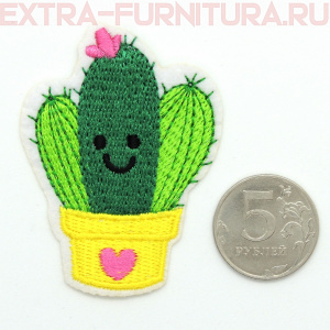 Термоаппликация Кактус с сердцем