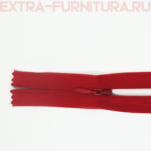 Молния потайная  № 3, 20 см, цв. 148 красный п/э пл.9,3 гр/м