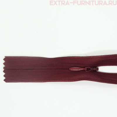 Молния потайная  № 3, 20 см, цв. 178 бордовый п/э пл.9,3 гр/м