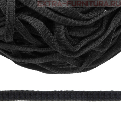 Шнур 34Ф плоский шир.7мм, цв. черный, уп.200м