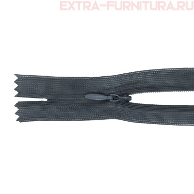 Молния потайная № 3, 50 см, цв. 321 темно-серый п/э пл.9,3 гр/м