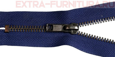 Молния джинсовая № 4, 12 см, черный оксид, цв.330 темно-синий