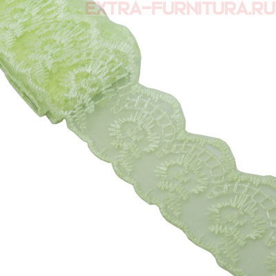 Кружево ш 3,5 см, цв.салатовый (10 ярдов)